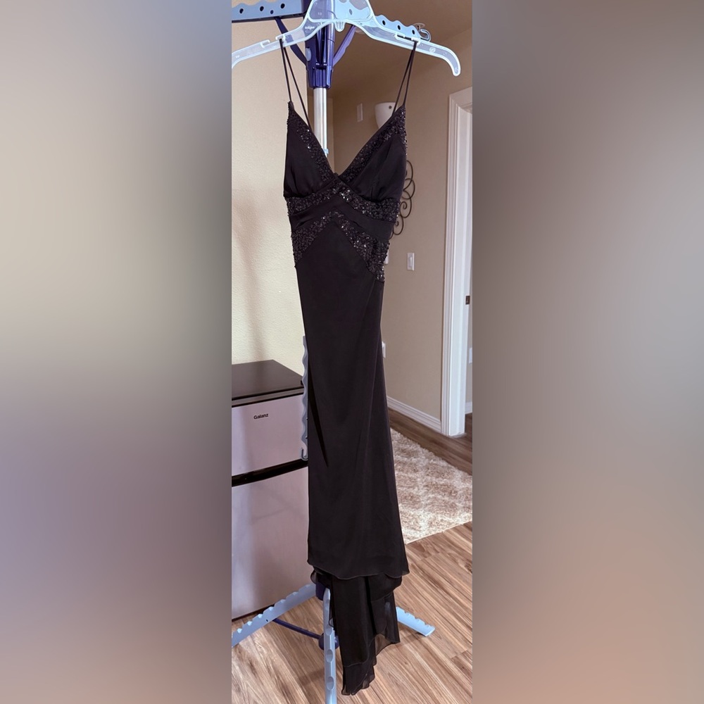 Rampage Black Maxi Dress with Beaded Detail